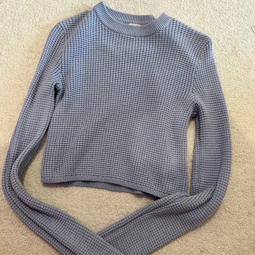 Garage and Hollister Blue/Green Waffle Knit Sweaters